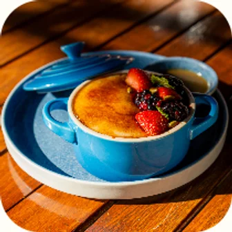 Avena de praliné del menú de Hoja Santa